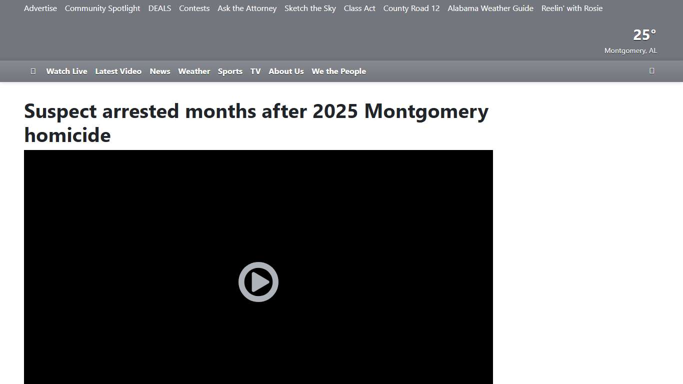 Suspect arrested months after 2025 Montgomery homicide
